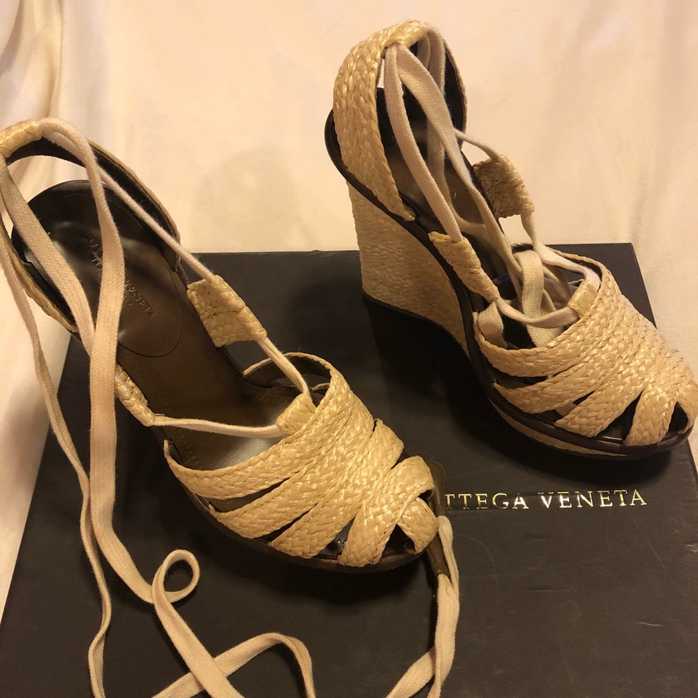 Bottega Veneta Paille Braids Wedge 6.5